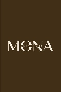 the word mona written in white on a brown background