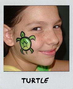 Tiny Face Paint Ideas, Small Easy Face Painting Ideas, Summer Face Painting Ideas For Kids, Halloween Cheek Face Paint, Cheek Art Face Paint Simple, Painting Ideas Face, Turtle Face Paint, Easy Face Painting Ideas