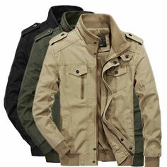 Top Seller for Men's Spring Autumn Outwear Military Jackets Casual Cotton Collar Jacket Coat XL, Jackets Mens Military Style Jacket, Military Jackets, Autumn Outwear, Jackets Casual, Outwear Fashion, Military Style Jackets, Sleeves Clothing, Collar Jacket, Military Style