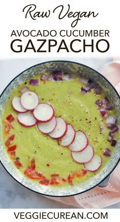 an easy vegan avocado and cucumber gazpacho recipe