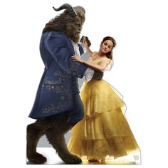 BELLE AND THE BEAST Beauty and the Beast Lifesize Cardboard Cutout Standup Standee - Front Beauty And The Beast Quince, Belle And The Beast, Cardboard Stand, Disney Beast, Cardboard Standup, Belle And Beast, Beauty And The Beast Party, Yellow Gown, Disney Live Action