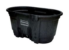 a large black plastic container on a white background