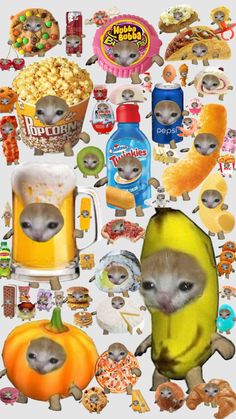 an animal surrounded by food and drinks on top of a white background with the caption that reads, what's your super bowl?