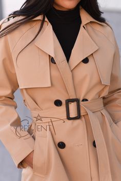 Introducing the CRESCENTT Classic Luxury Trench Coat, a modern yet timeless addition to your outerwear collection. This classic coat features a belted waist and a double layer button up closure. It is perfect for windy and chilly temperatures, and adds an elegant chique look to any outfit. With its comfortable, stretch fabric and classic silhouette, the CRESCENTT Luxury classic below-knee trench coat is perfect for chilly temperatures. With quality details such as fully weather seal pockets and Classic Double-breasted Belted Outerwear, Double-breasted Belted Fall Outerwear, Classic Belted Outerwear For Work, Trendy Double-breasted Outerwear With Belted Cuffs, Belted Outerwear For Business In Fall, Fall Double-breasted Belted Outerwear, Fall Double-breasted Outerwear With Belt, Trendy Belted Outerwear For Winter, Chic Double-breasted Belted Outerwear