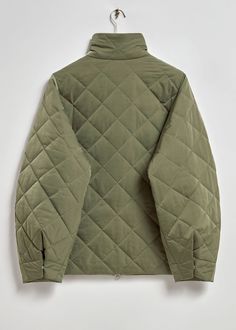 Oversized diamond-quilted jacket finished with large patch pocketsPaddedTwo-way zipper closureSnap-button cuffsLength of jacket: 47.5cm / 18.7" (Size S) Khaki Jacket, Normal Temperature, Timeless Treasures, Fashion Story, Quilted Jacket, Feminine Style, Access Denied, Personal Style, Autumn Fashion