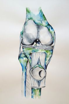 a drawing of the back of a person's head and torso, with watercolors on paper