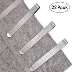 three pieces of fabric with measuring tape on them and the measurements for each piece in front