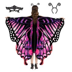 a woman wearing a butterfly wings costume