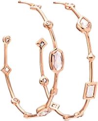 Modern Rose Gold Cubic Zirconia Jewelry, Modern Rose Gold Jewelry With Cubic Zirconia, Luxury Rose Gold Earrings With Gemstone Accents, Modern Rose Gold Hoop Earrings For Wedding, Modern Rose Gold Gemstone Jewelry, Elegant Rose Gold Hoop Earrings With Diamond Accents, Modern Rose Gold Earrings With Diamond Accents, Rose Gold Diamond Jewelry With Gemstone Accents, Modern Rose Gold Diamond Hoop Earrings