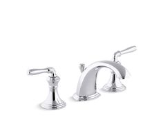 two chrome faucets on a white background