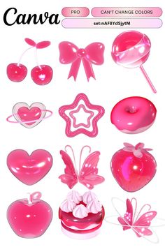 a bunch of pink objects that are in the shape of hearts