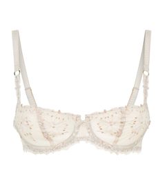 Find CHANTELLE Champs Elysees Balconette Bra on Editorialist. A feminine addition to your lingerie collection, this Chantelle Champs Elysees balconette bra is adorned with delicate floral embroidery and ladylike bow detailing. Featuring underwired cups for full support, the semi-sheer mesh lends an alluring charm to the beautiful piece. Pair with the matching thong for a romantic set. Elegant Party Bra With Removable Straps, Balconette Bra For Evening Wear, Evening Balconette Bra With Removable Pads, Balconette Bra With Removable Pads For Evening, Fitted Balconette Bra For Party, Party Balconette Bra With Padded Cups, Elegant Balconette Bra For Evening, Balconette Bra With Removable Pads, Elegant Balconette Bra For Party