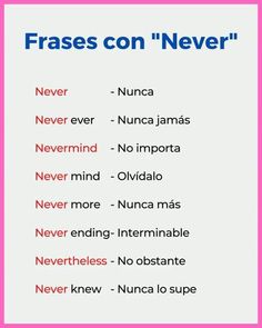 a pink and white poster with the words frases con'never on it