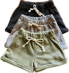 Cute Cotton Shorts In Solid Color, Playful Black Cotton Shorts, Playful Cotton Bottoms For Beach Season, Cute Green Cotton Shorts, Cute Cotton Shorts For Beach Season, Playful Shorts With Pockets For Loungewear, Playful Short Bottoms, Playful Solid Short Bottoms, Cute Green Beach Shorts