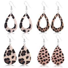 PRICES MAY VARY. GREAT VALUE--4 Pairs of Earrings Come in a Set, Elegant and Eye-catching Colors, Make Yourself Shiny in the Crowd. Super Cute and Good for any Occasion to Dress Them. FASHION DROP EARRINGS-- 3g (0.1 oz) Lightweight, Width:1.45"(37mm), Length:2.28"(58mm) Perfect Size. Flexible Leather Earring Perfect for Everyday Wearing. You even have no Feeling of Wearing Them. MATERIAL&WORKMANSHIP--The Genuine Leather We Use Supports a Sturdy and Superior Quality will Outlast Other Faux Leathe Hollow Earrings, Stud Fashion, Elegant Girl, Kinds Of Clothes, Bohemian Earrings, Earring Findings, Handcrafted Leather, How To Make Earrings, Round Earrings