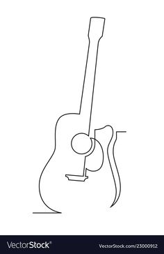 a guitar line drawing on a white background