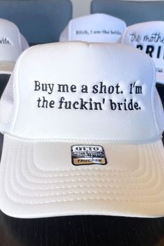 Funny Bride Trucker Hats Embroidered Bachelorette Party Vegas Nashville Buy Me A Shot I'm the Fuckin Bride Inappropriate Wife Hats Bridal - Etsy Funny Bride Hat, Veil For Bachelorette Party, Anti Bride Bachelorette, Black Veil Bachelorette Outfit, Brides Bachelorette Party Ideas, Pontoon Bachelorette Party, Bach Trip Ideas, Bachelorette Party Ideas Funny, Bride Trucker Hat