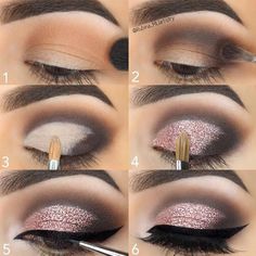 Eye Makeup Tutorials to Take Your Beauty to the Next Level ★ See more: http://glaminati.com/eye-makeup-tutorials-beauty/ Pink Glitter Eye Makeup, Glitter Eye Makeup Tutorial, Make Up Designs, Makeup 101, Glitter Eye Makeup, Glitter Eye, Eye Makeup Steps, Makeup Step By Step