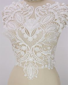 This listing is for 1pcs elegant lace applique. Perfect for bridal dress lace, wedding dress, bridal veil decoration Size:17.71 inch * 17.32 inch/ 45cm*44cm Material: Polyester, Sequins, Beaded Color: Off white QTY: 1PCS Product Code: MKE Shipping: Lace applique shipped in two ways: International post and express delivery. When you purchase goods to pay for shipping, you can choose any of them. International post Time: US orders about 7-15 business days, Europe orders about 7-20 business days. E White Fitted Lace Wedding Dress, Fitted White Lace For Bride, White Fitted Lace For Bride, Fitted White Bridal Lace, White Scalloped Lace For Bride, White Lace Wedding Dress With Lace Patchwork, Gown Embroidery, Lace Inspiration, Diy Wedding Dress