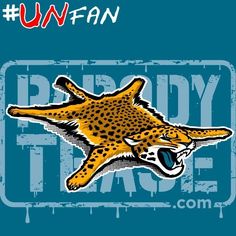 an image of a cheetah head with the words unfan on it