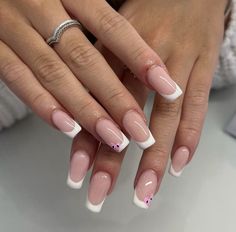 Summer Acrylic Nails Heart, Acrylic French Tip With Heart, Short Acrylic Nails Designs Evil Eye, French Tip Nails With Design Heart, Nail Ideas Evil Eye Pink, French Tip Holiday Nails Summer, Summer 23’ Nails, Almond Acrylic Nails French Tips Color, Square Acrylic Nails Summer Art Designs