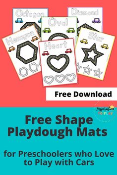 Free shape Playdough mats for preschoolers and toddlers Hands On Preschool