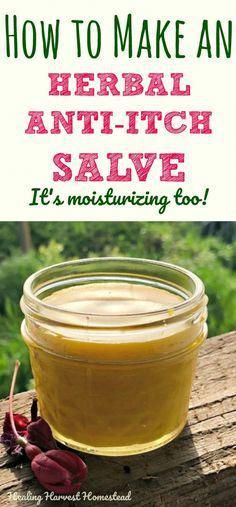 Do bug bites have you scratching? Or maybe you suffer from dry, itchy skin? This herbal anti-itch salve is so easy to make. It's soothing, anti-inflammatory, and smells wonderful. Click through to find out how to make a natural herbal anti-itch salve you'll love! Herbal Salves, Dry Itchy Skin, Anti Itch, Natural Care, Homemade Remedies