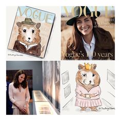 the covers of various magazines with pictures of women in hats and dresses, including an image of a mouse wearing a crown