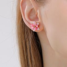 Magnolia Earrings, nature jewelry with a proper size, attract many jewelry lovers. This pair with enamel paint looks like real flowers and very dainty. These are one of fine jewelry among Selenichast jewelry store. Enamel Clip-on Earrings As Gift, Enamel Flower Earrings With Flower Charm, Enamel Flower Charm Earrings, Elegant Hypoallergenic Enamel Earrings, Pink Flower-shaped Enamel Earrings, Pink Flower Enamel Earrings, Pink Enamel Flower-shaped Earrings, Rose Gold Petal Earrings, Flower Shaped Enamel Jewelry For Pierced Ears