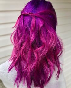 Red Ombre Hair Color, Hair Color Red Ombre, Ombre Hair Color Ideas, Pulp Riot Hair Color, Red Ombre Hair, Purple Ombre Hair, Pulp Riot Hair, Pulp Riot, Long Hair Color