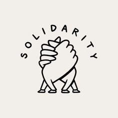 a black and white logo with the word solidarity in it's center, on top of