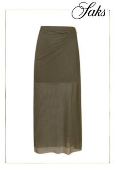 Vix's Amira maxi skirt is crafted of breathable sheer mesh and highlights ruching at the waistband, finished with a goldtone hardware detail. Elasticized waist Pulls on 95%polyester/ 5% elastane Hand wash Imported SIZE  FIT Model measurements: 5'10 tall Model is wearing a US size Small Mesh Skirt, Apparel Accessories, Maxi Skirt, Fitness Models, Highlights, Dress Outfits, Mesh, Skirt, Outfit Accessories