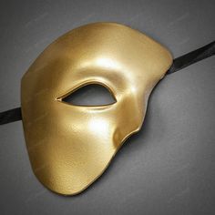 100% Brand New, High Quality Made From Paper Mache This Mask Fits Most Adults Comes With Silk Ribbon Ties On 2 Sides To Wear And Keep The Mask In Place On Your Face Color: Gold Usm-W7347-Go Half Face Masquerade Mask, Venetian Masquerade Party, Venetian Wedding, Party Face Masks, Venetian Masquerade Masks, Steampunk Top Hat, Party Eyes, Feather Mask, Horn Headband