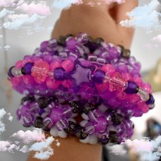 Rave Kandi Ideas, Kandi Cuffs, Purple Princess