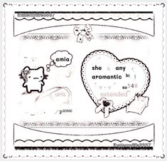 a coloring page with an image of hello kitty and her name in the heart shape