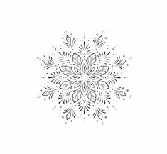 a black and white drawing of a snowflake