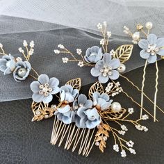 Used Once, Like New Condition Come With Box Including Two Pins And One Comb Head Flower Crown, Mondstadt Characters, Blue Whimsical Wedding Headpiece, Light Blue Flower-shaped Wedding Jewelry, Elegant Blue Headpiece With Handmade Flowers, Blue Flower Hair Piece, Blue Handmade Flower Wedding Hair Accessories, Flower Crown Blue, Blue Headpiece