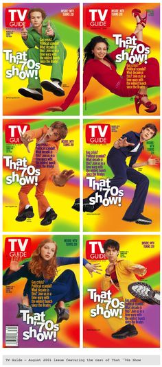 tv that show magazine covers with the same character on each cover, and different colors