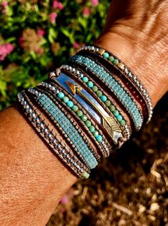 image 5 Blue Leather Bracelets For Festival, Blue Leather Festival Bracelets, Western Macrame, Follow Your Arrow, Fall Fashion Accessories, Indie Jewelry, Jewelry Education, Turquoise Leather, Wrap Bracelets