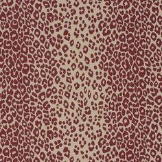 a red and beige animal print fabric