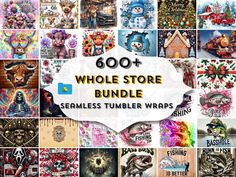 a collage of images with the words, 500 + whole store bundle and pictures