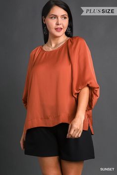 Round neck, curvy blouse. Comes in multiple colors. Perfect for the fall season. Satin material. Puffy elbow length sleeves. Materials: 100% Polyester Brand: Umgee Charles River Rain Jacket, Sequin Jumpsuit, Unique Boutique, Satin Material, Elbow Length Sleeve, Dress Romper, Floral Shirt, Plus Size Tops, Fall Season