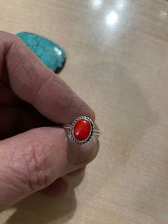 *7x9mm Coral ring *Sterling Silver *Free Shipping *Jewelry ship in gift box *Handcrafted In USA *Cabochon maybe vary in color Ring size: I can make any ring size you need, from size 5 1/2 to 9 1/2 . I also do any size of ring7uu Just let me know in comments section or contact me. Thank You For Your Looking ,And Check Out More Items In My Etsy Shop For More Great Deals, Also We Add More Jewelry To Etsy Shop Regularly https://www.etsy.com/shop/ABQdesign Red Sterling Silver Oval Cabochon Jewelry, Oval Ruby Ring In Sterling Silver As Gift, Oval Ruby Ring In Sterling Silver, Untreated Red Sterling Silver Jewelry, Oval Turquoise Ring Gift, Sterling Silver Oval Cabochon Ruby Ring Gift, Oval Turquoise Ring Hallmarked For Gift, Oval Hallmarked Turquoise Ring Gift, Dainty Cabochon Rings As Gifts