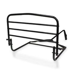 a black metal rack with two bars on the front and one is attached to it