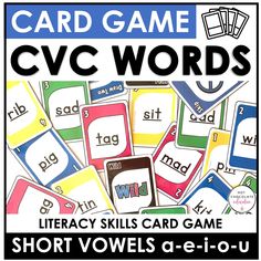 Literacy Card Game for CVC short vowels a-e-i-o-u: Plays like UNO! - Hot Chocolate Teachables Wilson Reading, Esl Printables, Cvc Word Activities, Reading Process, First Grade Phonics, Card Easy, Literacy Games, Phonics Games, Vocabulary Games