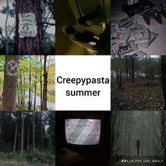 there are many different pictures in this collage that include trees, tvs and other things