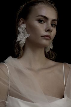 Adina Tier Earrings by A.B. ELLIE Bridal Accessories — A.B. ELLIE Anna Campbell Wedding Dress, Best Bride, Anna Campbell, The Modern Bride, Infinity Dress, Bride Accessories, Dress Order, Matte Satin, Big Earrings