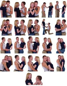 a collage of people hugging each other