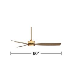 a ceiling fan that is measurements for the size and shape of the blades on it