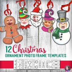 Christmas Ornament Frame, Cadre Photo Diy, Picture Frame Template, Diy Photo Ornaments, Cute Picture Frames, Christmas Picture Frames, Christmas Ornament Template, Unique Picture Frames, Picture Ornaments